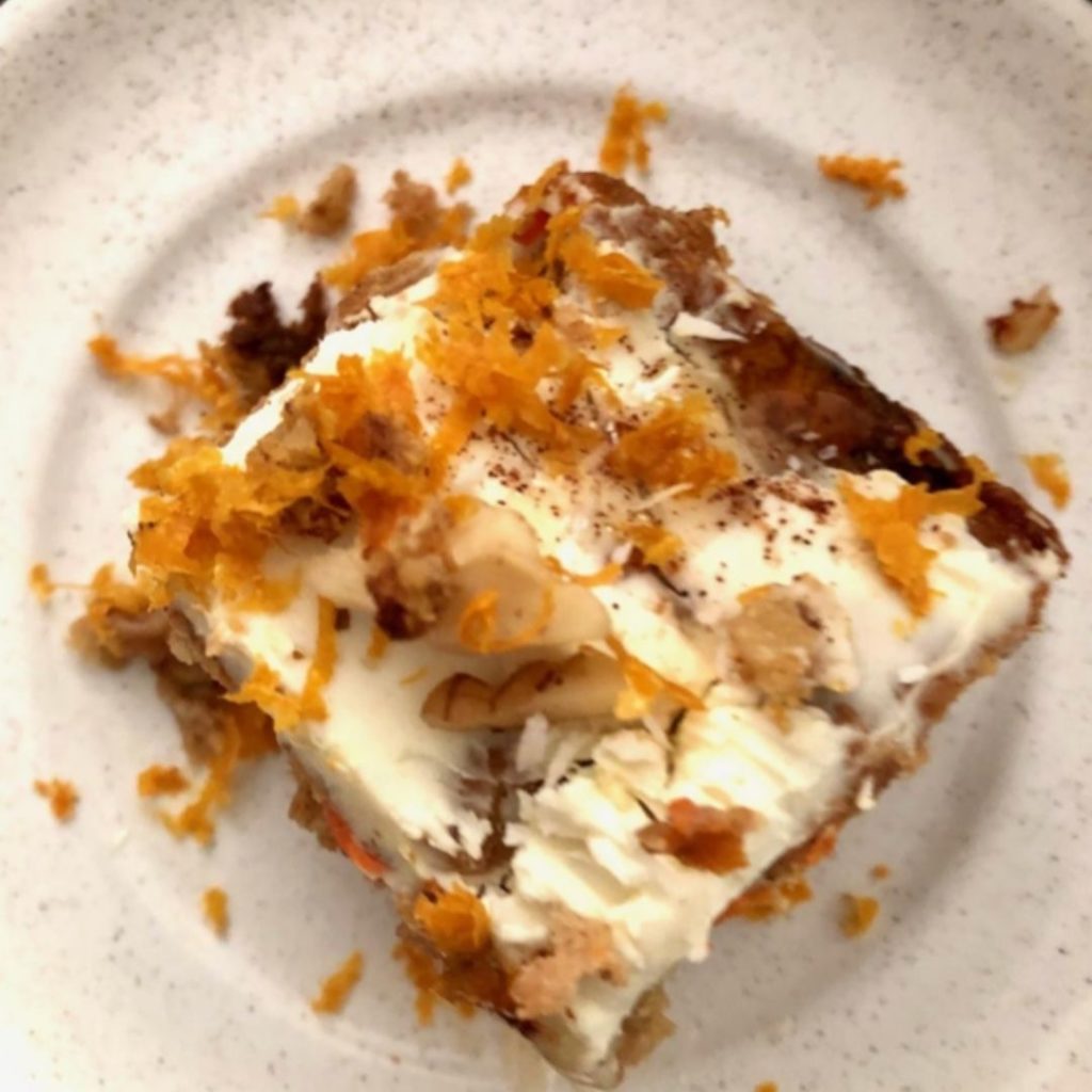 Healthy Carrot Cake great for holiday entertainment and life.