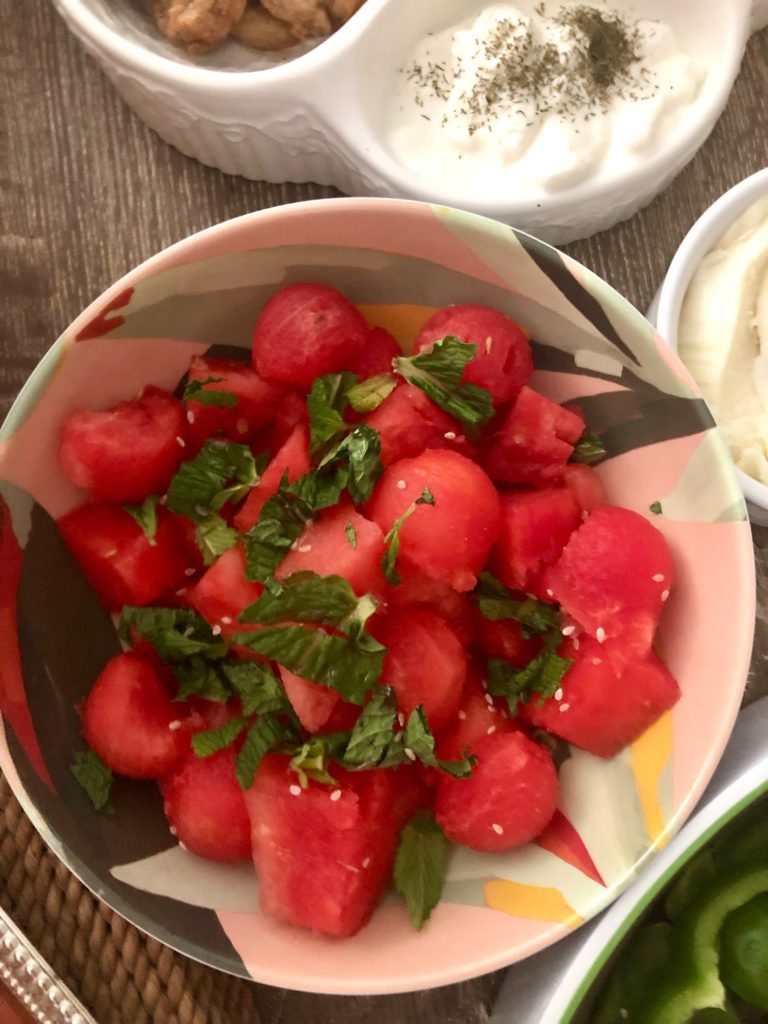 watermelon mint salad.