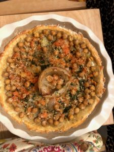 Anti-inflammatory foods like chick peans or garbanzo bean food ideas like this savory pie.