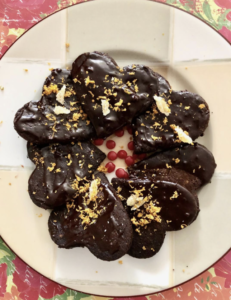 chocolate almond heart cookies recipe.