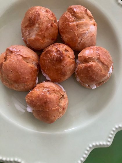 choux bites that make an appetizer plate.