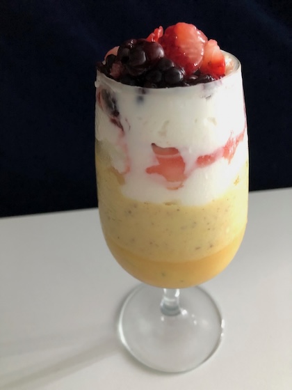 Lemon strawberry parfait with berries topping zhugh.