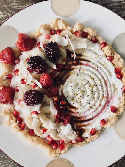 Pavlova fruit with fall color fruits.