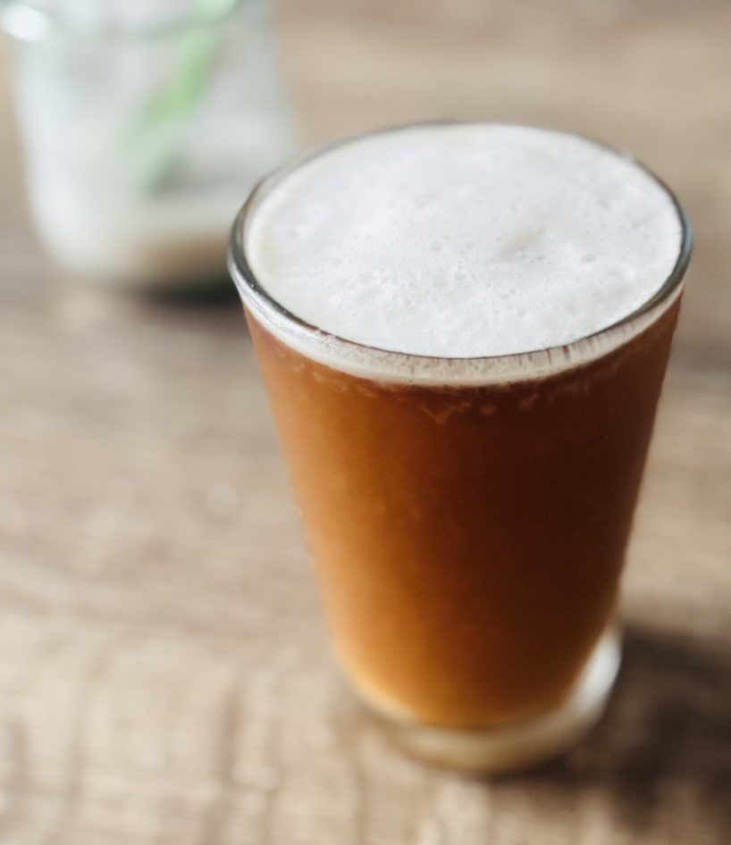 pecan latte foam with mixed milks.