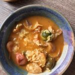 Turmeric Soup made at home with just turmeric and water for the base.