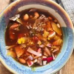 fall vegetable soup with spices.