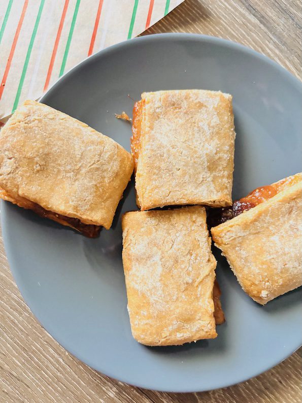 fig bars on a plate ready to eat.