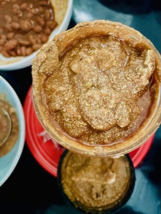 tofu chili in blender.