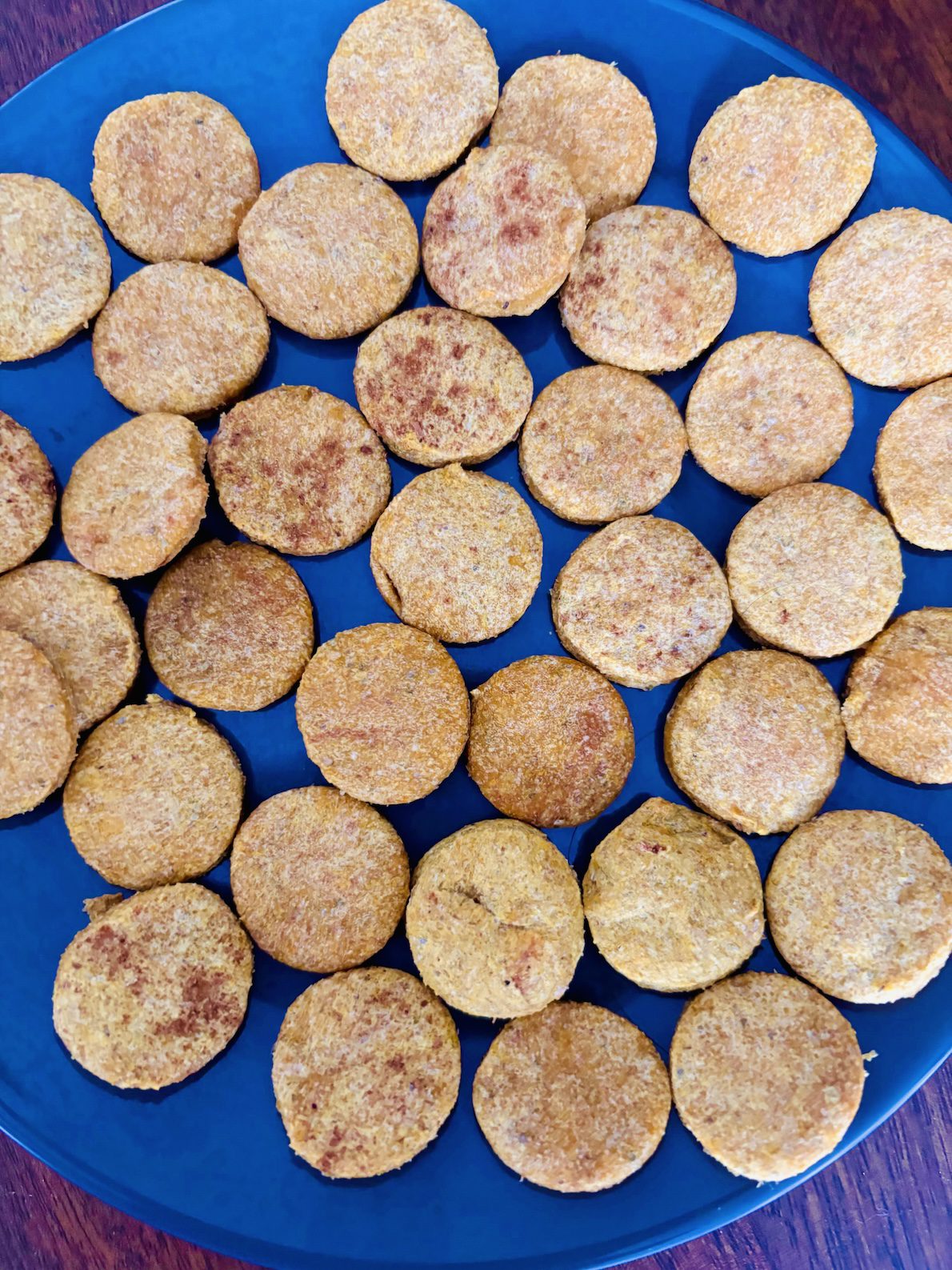 artisanal cracker with paprika dusting.