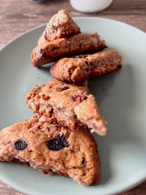 Easy berry tea scone plate for afternoon tea or everyday desserts.