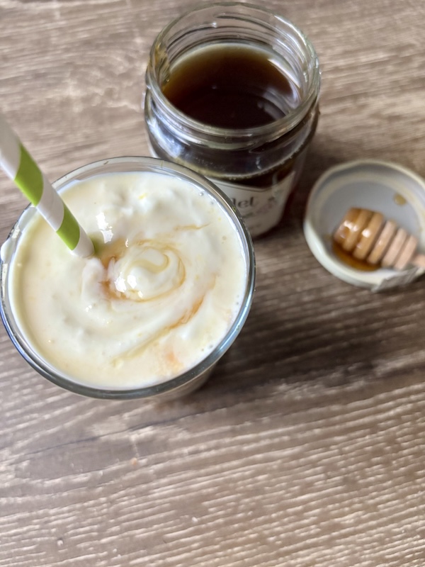 peach cottage cheese smoothie.
