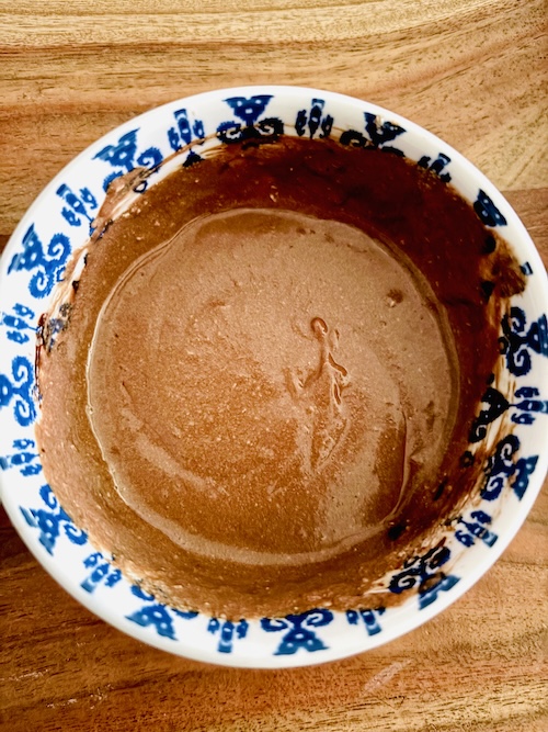 cottage cheese chocolate mousse bowl.
